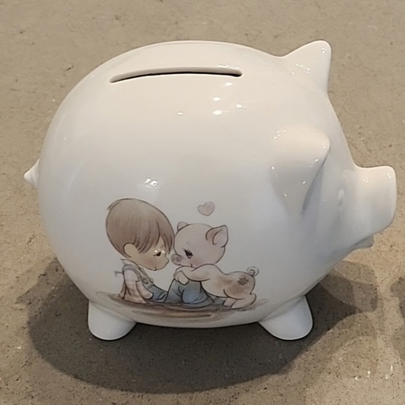 Enesco Other - Vintage Enesco Precious Moments Piggy Bank Ceramic Made In Italy Adorable Pig